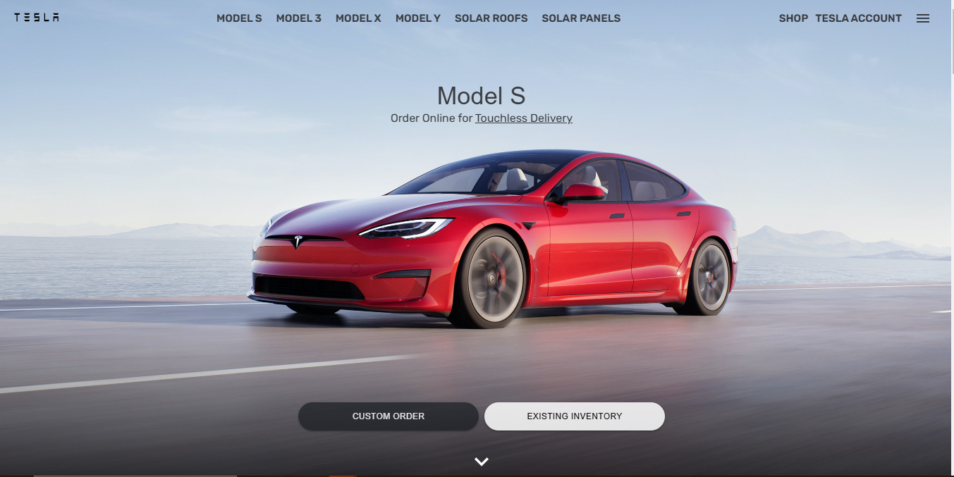 Screenshot of Tesla Clone site